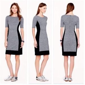 J. Crew Color Block Short Sleeve Career Knee Length Dress Gray Black Size 0